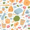 Sauna russian banya cute seamless vector pattern