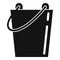 Sauna steel bucket icon, simple style