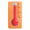 Sauna thermometer icon, cartoon style