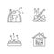 Sauna types pixel perfect linear icons set