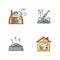 Sauna types RGB color icons set