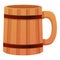 Sauna wood mug icon, cartoon style