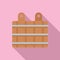 Sauna wood steel bucket icon, flat style