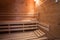 Sauna wooden bath steam room hot healthy life, empty interior