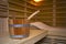 Sauna wooden bath steam room hot healthy life, empty interior