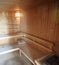 Sauna Wooden Room, Bath House, Relax Spa. Japanese Style.