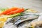 Saury fish and vegetable