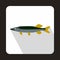 Saury icon in flat style