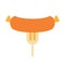 Sausage barbeque meat single isolated icon with flat style