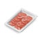 Sausage circular shaped sliced sandwich disposable package box meat food pack isolated isometric 3d realistic shop