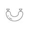 Sausage editable outline pixel perfect icon - organic and eco meat food for dinner or lunch.