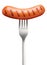 Sausage, with a fork