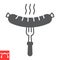 Sausage on fork glyph icon