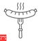 Sausage on fork line icon