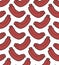 Sausage isometric pattern seamless. Meat delicacies Sausages background