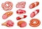 Sausage and meat sketch set for food design