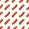 Sausage seamless pattern. Fried meat product, fat food. Vector illustration