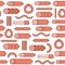 Sausage seamless pattern. Various sausages and meat products. Bu