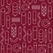 Sausage seamless pattern. Various sausages and meat products. Bu