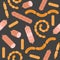 Sausage Seamless pattern for wrapping paper gift, backdrop or wa