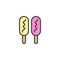 Sausage skewer filled outline icon