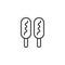 Sausage skewer line icon