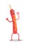 Sausage on Stick with Mustard Vector Illustration