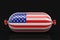 Sausage with USA flag on black clipping path included