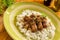 Sausages with basmati risotto