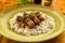 Sausages with basmati risotto