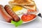 Sausages with egg