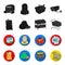 Sausages, fruit, cart .Supermarket set collection icons in black,flet style vector symbol stock illustration web.