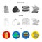 Sausages, fruit, cart .Supermarket set collection icons in flat,outline,monochrome style vector symbol stock