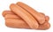 Sausages isolated on white background with clipping path