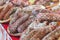 Sausages on Mediterranean farmer market in Provence, France