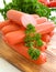 Sausages, parsley  kitchen  lunch   board culinary  wooden background traditional dinner