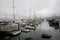 Sausalito harbor on overcast day