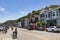 Sausalito, USA - July 15, 2017 - View of the stores along the Br