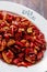 Sauteed chicken dices with chili peppers