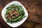 Sauteed garlic butter green beans with bacon