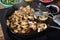 Sauteing button mushrooms