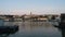 Sava river and cityscape of Belgrade at dusk, Serbia