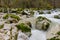 Sava wild river with many stones, Slovenia