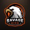 Savage bird. Eagle sports logo.
