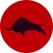 Savage bull vector illustration icon red black