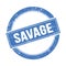 SAVAGE text on blue grungy round stamp