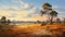 Savanna Landscape Painting In Australia