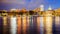 Savannah, Georgia Downtown Skyline and City Lights Across Savannah River at Night