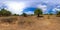 Savannah landscape in Sri Lanka. Kumana National Park. 360 panorama VR.