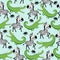 Savannah seamless pattern- funny zebra and crocodile hand drawn vector illustartion.